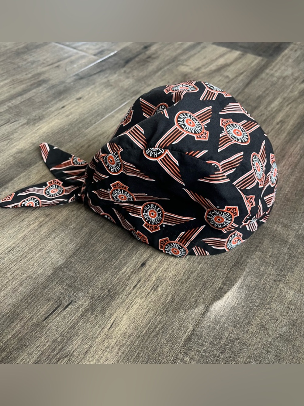 Harley Davidson Black Bandana Size Skull Cap Wrap Do Rag Biker Motorcycle